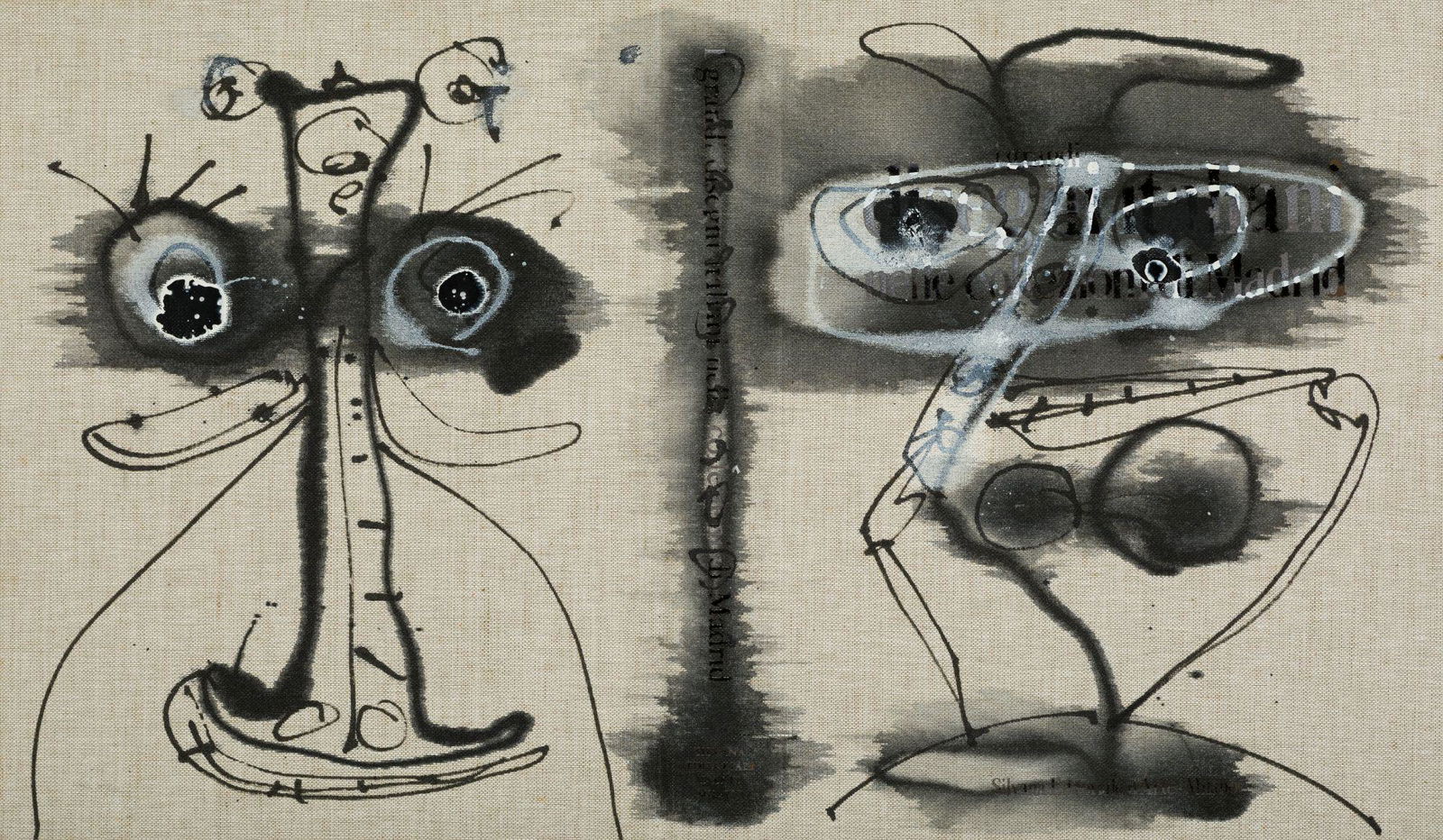 ANTONIO SAURA Huesca (1930) / Cuenca (1998) "AutodafE": Mixed technique on book cover Titled, signed and dated on the back A certificate of authenticity from the Antonio Saura Archives is attached with the number 344.08.10.19-01. This work will be included