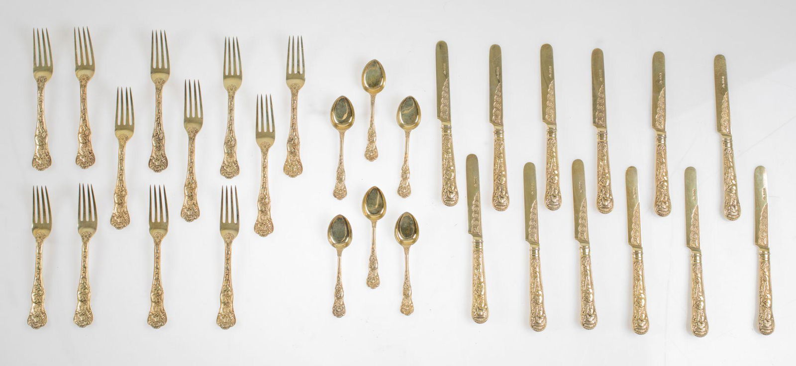 English silver vermeill snack cutlery (1 of 1)