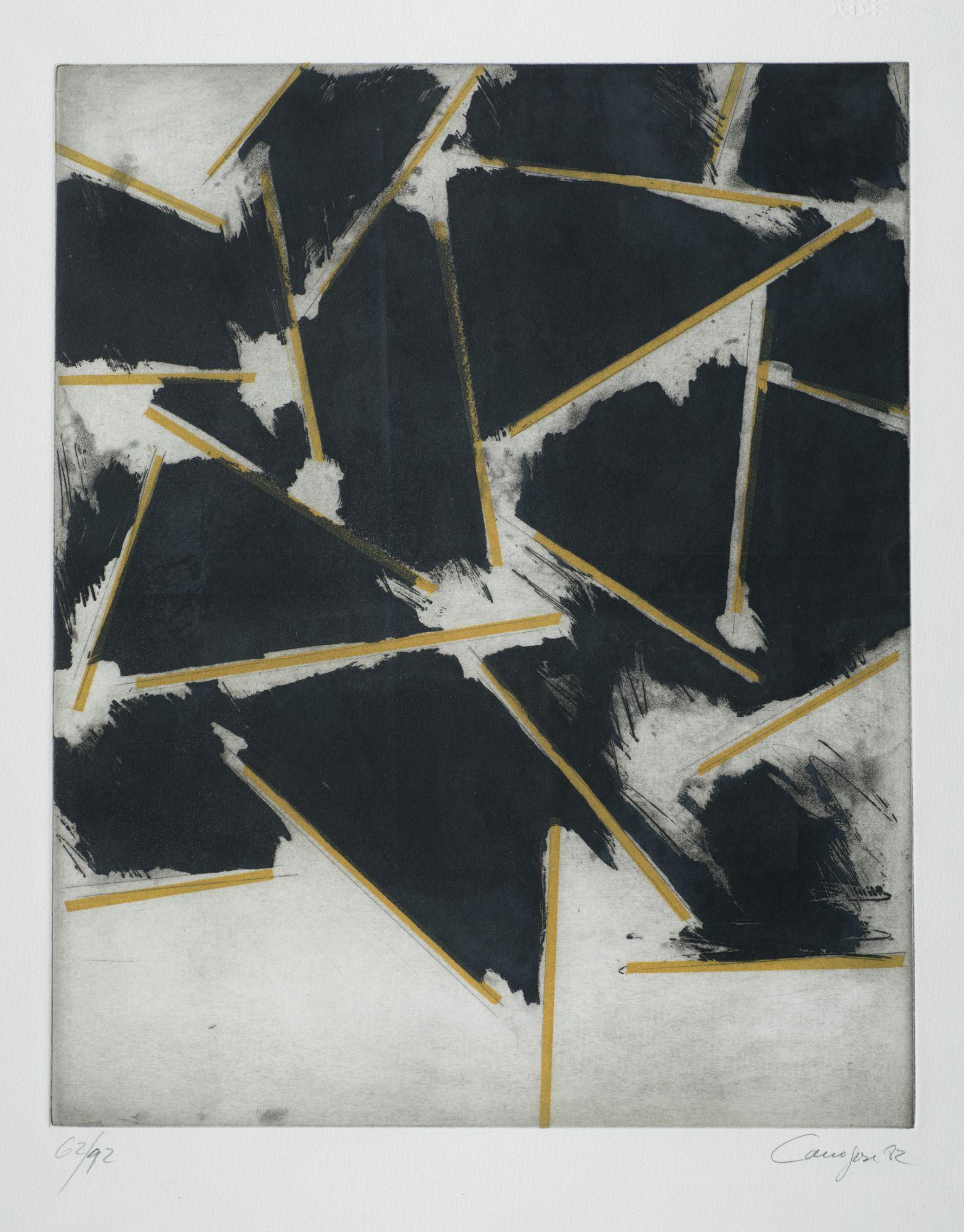 RAFAEL CANOGAR Toledo (1935) "The Andes", 1982: Signed and justified in pencil 62/92 at the bottom. Included in the artist's online catalog raisonnÃ© with number 75 Edited by Mundi Arte and printed by Oscar Manessi Stain dimensions: 49 x 39.5 cm