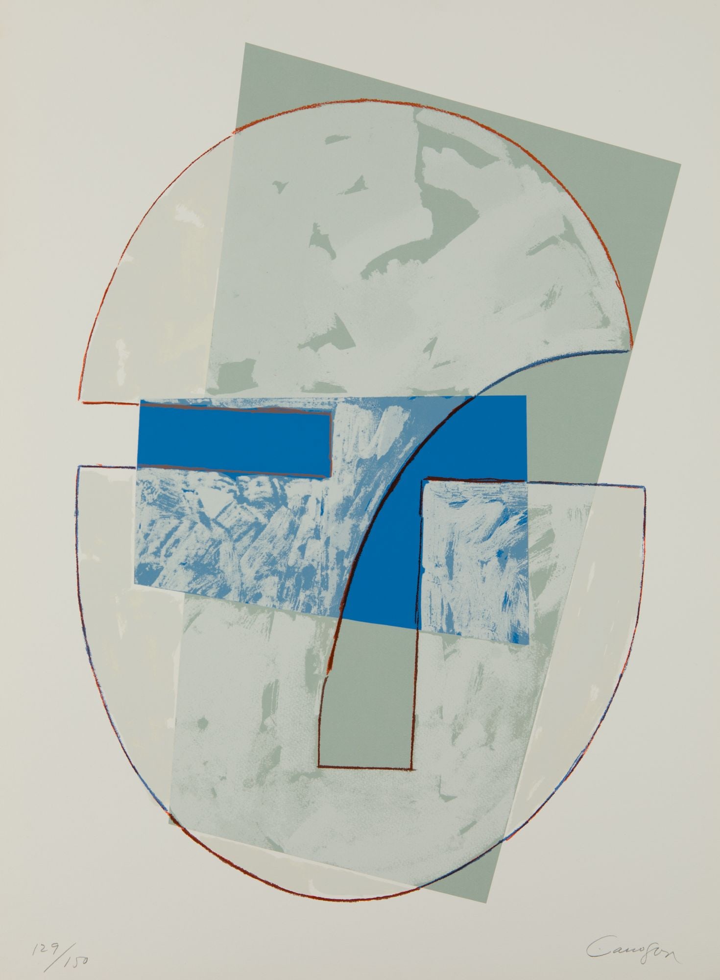 RAFAEL CANOGAR Toledo (1935) "Head": Serigraphy on paper Numbered 129/150 and signed in pencil at the bottom. Work made for the portfolio of LÃ¡piz magazine with works by Arroyo, Bilbao, Canogar, Gordillo, Guerrero and Nagel. Printed b