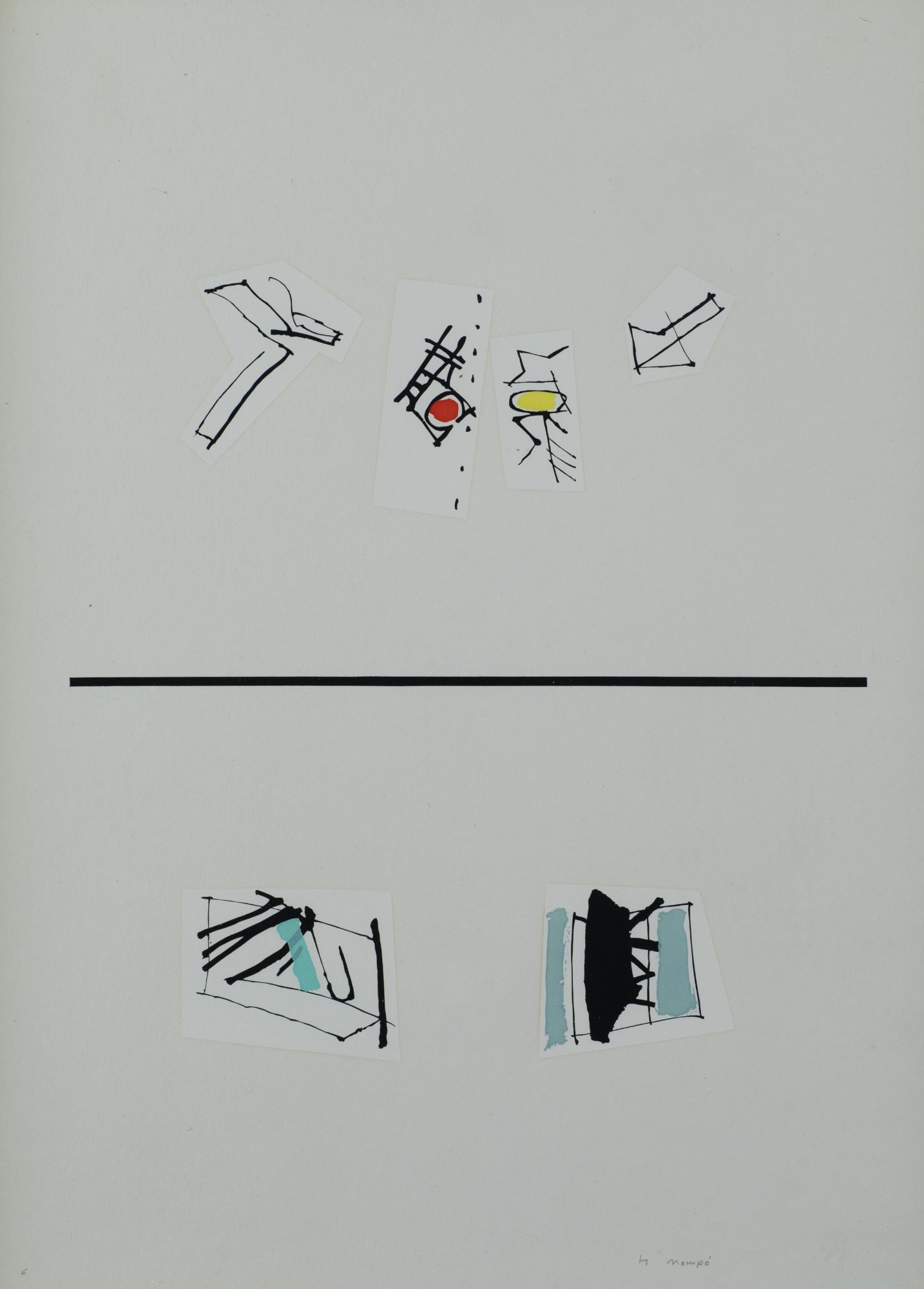MANUEL HERNANDEZ MOMPO Valencia (1927) / Madrid (1992) "They move because they are alive...", 1971: Screenprint on cardboard. Signed and numbered on plate "6/H. MompÃ³". This work is part of a portfolio made up of six serigraphs published by the Museum of Spanish Abstract Art. Made by the artist i