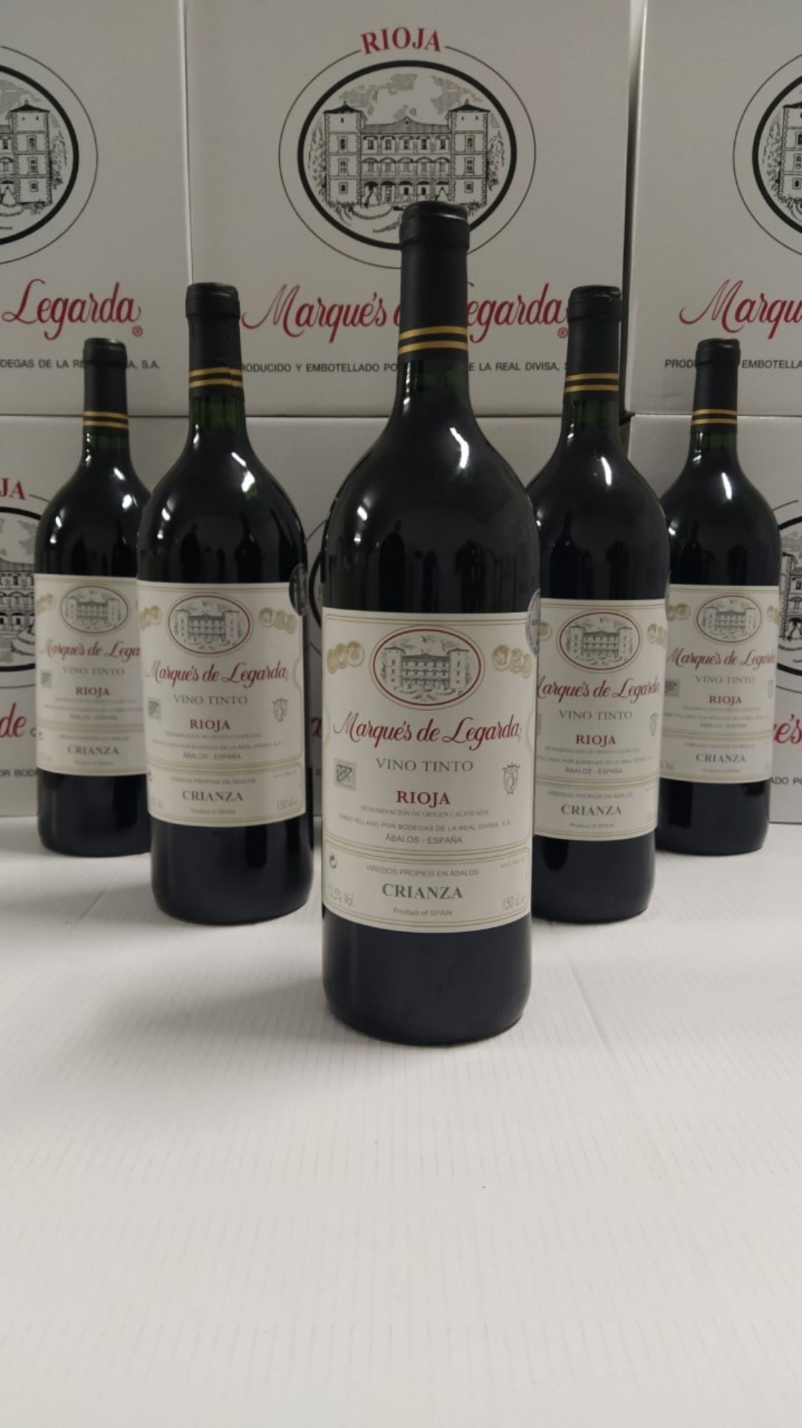 6 magnum bottles (1.5 liters) of MarquÃ©s de Legarda Crianza 2018 Rioja Tinto.: Catavinum World Wine & Spirits Competition Silver Medal.