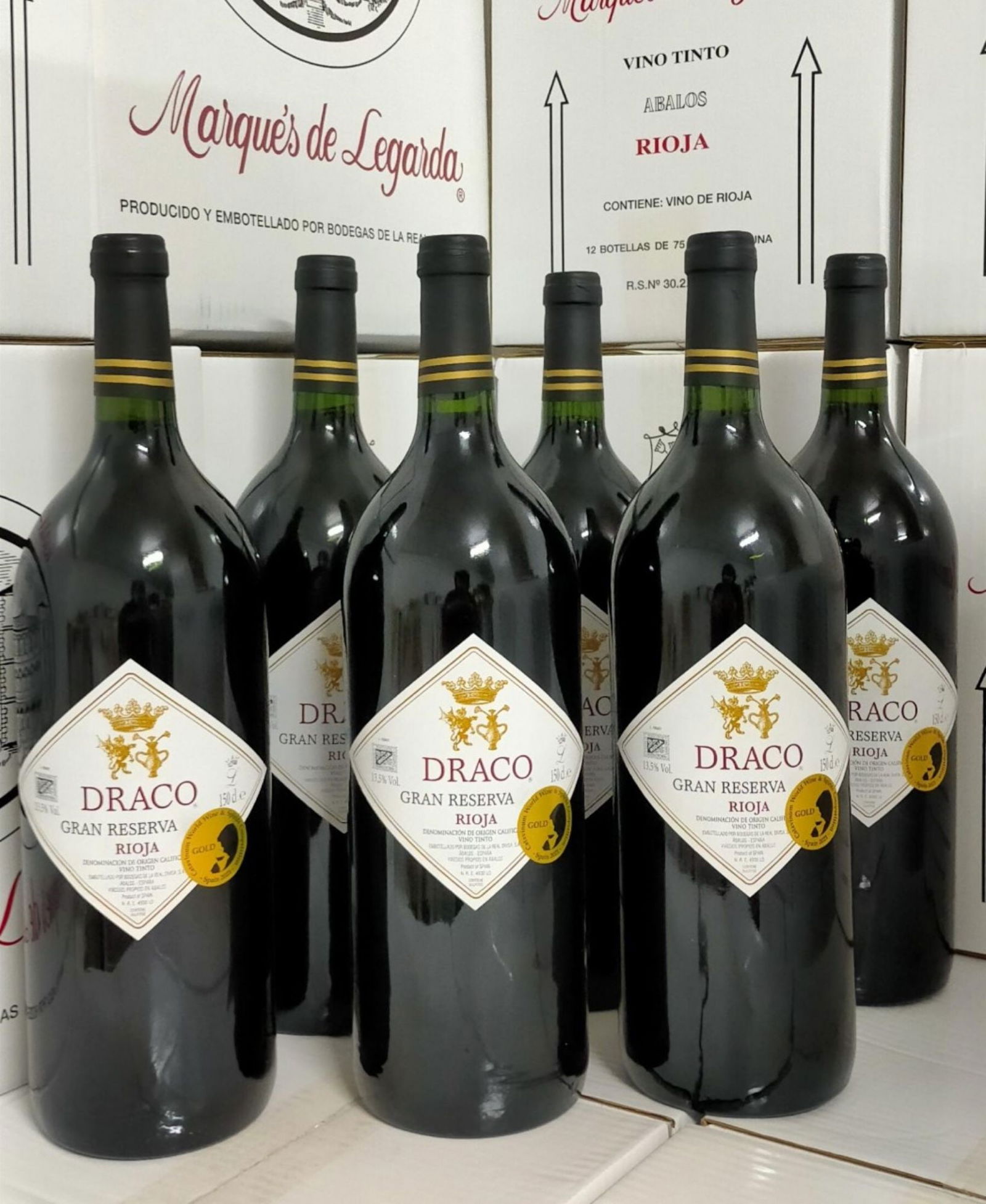 6 magnum bottles (1.5 l) of Draco Gran Reserva 2012.: Wine of high expression. Catavinum World Wine & Spirits Competition Gold Medal. Gold Medal Iberian Wine Competition Mezquita Awards (Mezquita Awards).