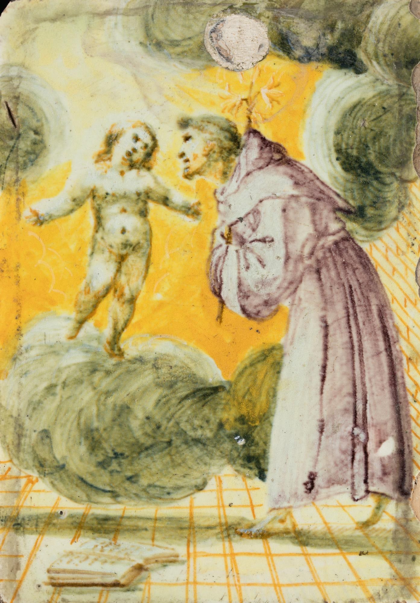 "Saint Anthony" enameled ceramic plate, Valencia, 19th century (1 of 1)