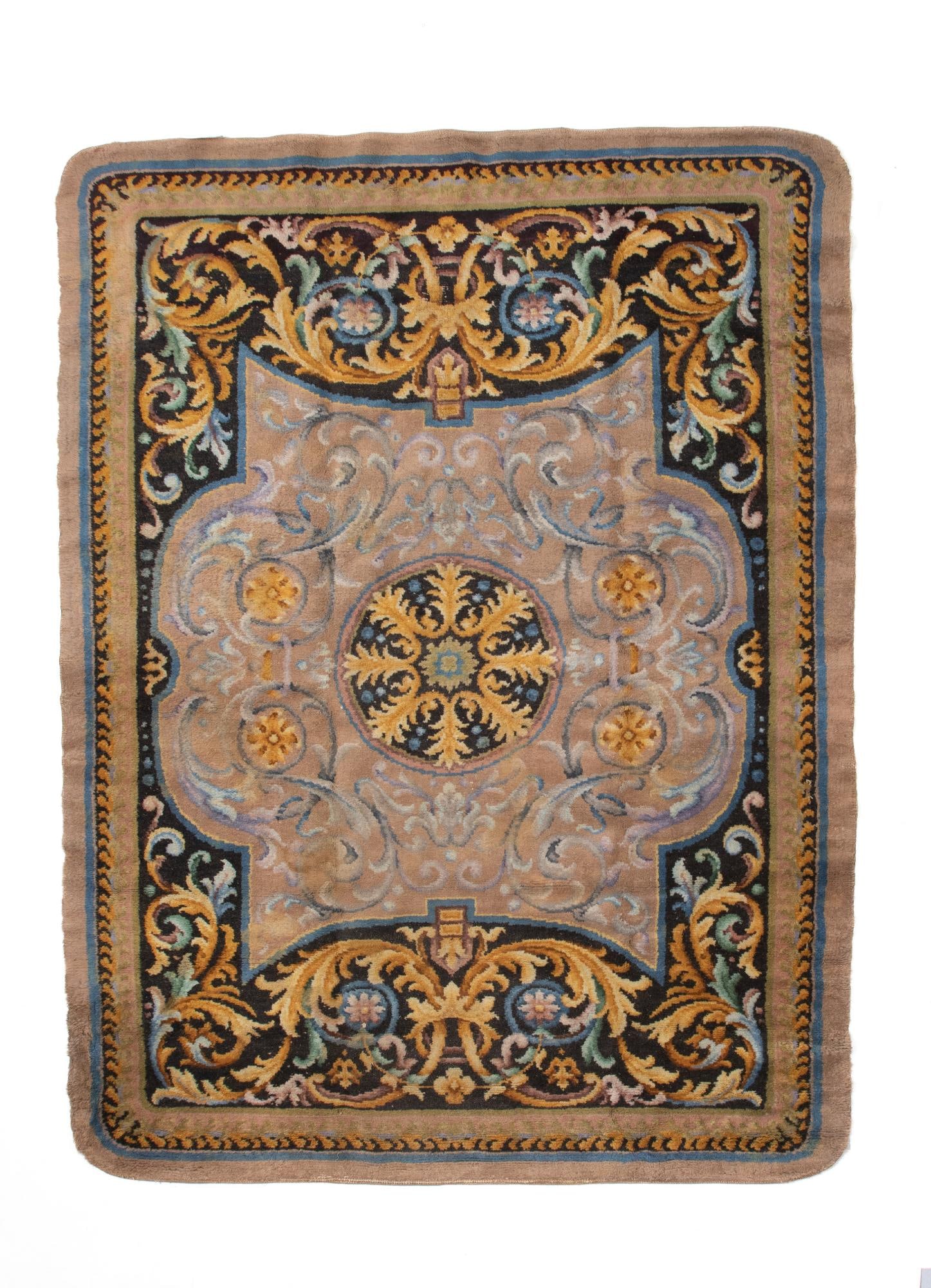 Hand-knotted wool rug, Charles IV style, Spain, 20th century (1 of 1)