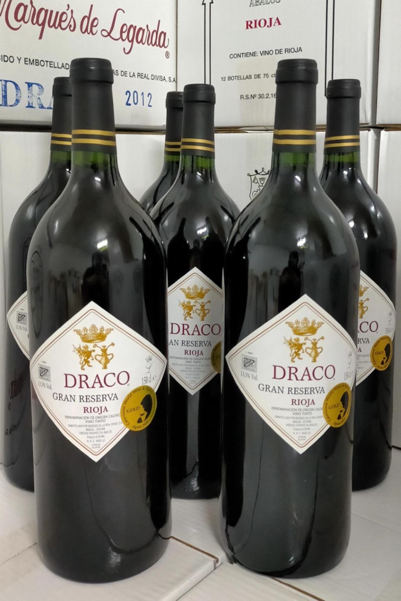 6 magnum bottles (1.5 liters) of Draco Gran Reserva 2006.: 6 magnum bottles (1.5 liters) of Draco Gran Reserva 2006. Wine of high expression. Catavinum World Wine & Spirits Competition Gold Medal.