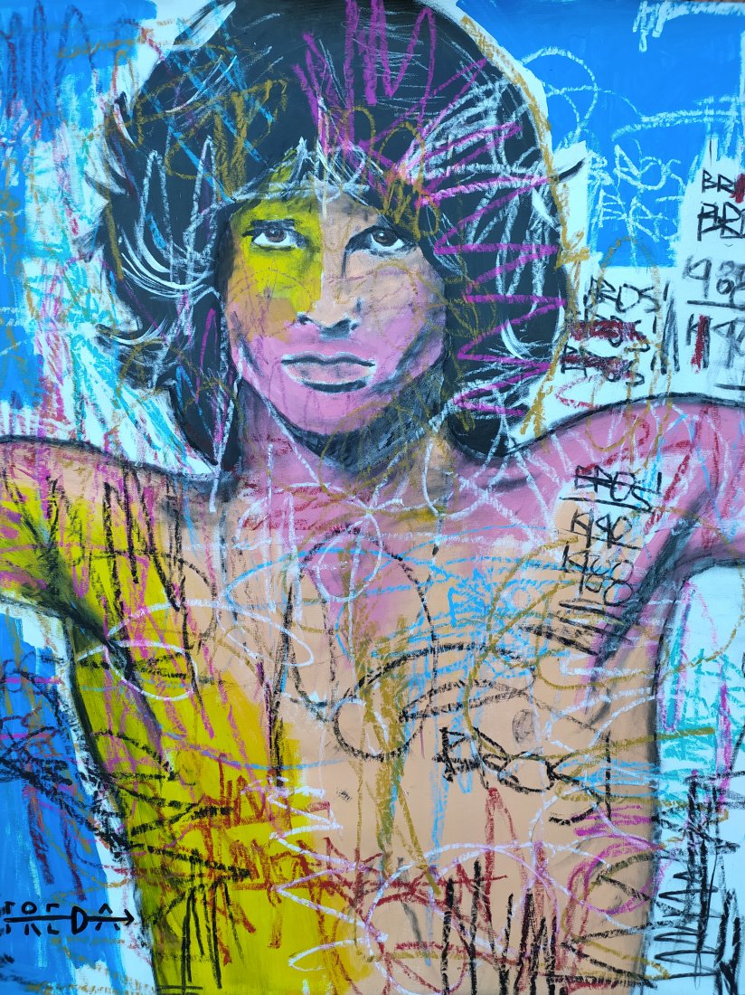 FREDA PEOPLE ' Jim Morrison' Original On Canvas (1 of 8)