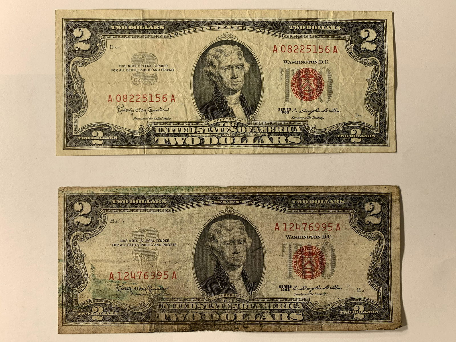 2 1963 2 Two Dollar Note Red Seal ✯$2 Bill: 2 1963 2 Two Dollar Note Red Seal ✯$2 Bill you get the two you see in the pictures we will combine shipping for the paper bills if you win more than one lot