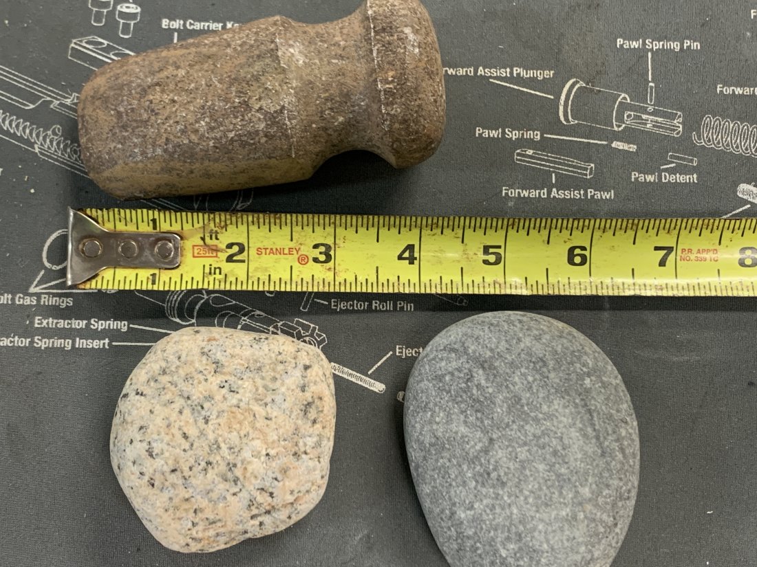 ROCK LOOKS LIKE HATCHET HEAD and another rock!: REMEMBER WE HAVE NO IDEA AS TO THE ORIGIN OF THESE ITEMS, STUDY PICTURES CLOSELY ASK QUESTIONS OR VIEW IN PERSON DAILY NOON TO FIVE. If an item is graded or priced those are the opinions of the past o