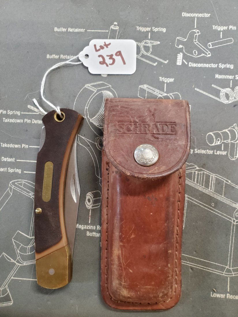 SCHRADE+ OLD TIMER 6-OT: VINTAGE LEATHER SHEATH, FITS THIS NEWER KNIFE. LOOKS COOL, I THINK! :D SEE PICS PICTURES AND ASK QUESTIONS BEFORE YOU BID OR BUY.WE WILL COMBINE SHIPPING