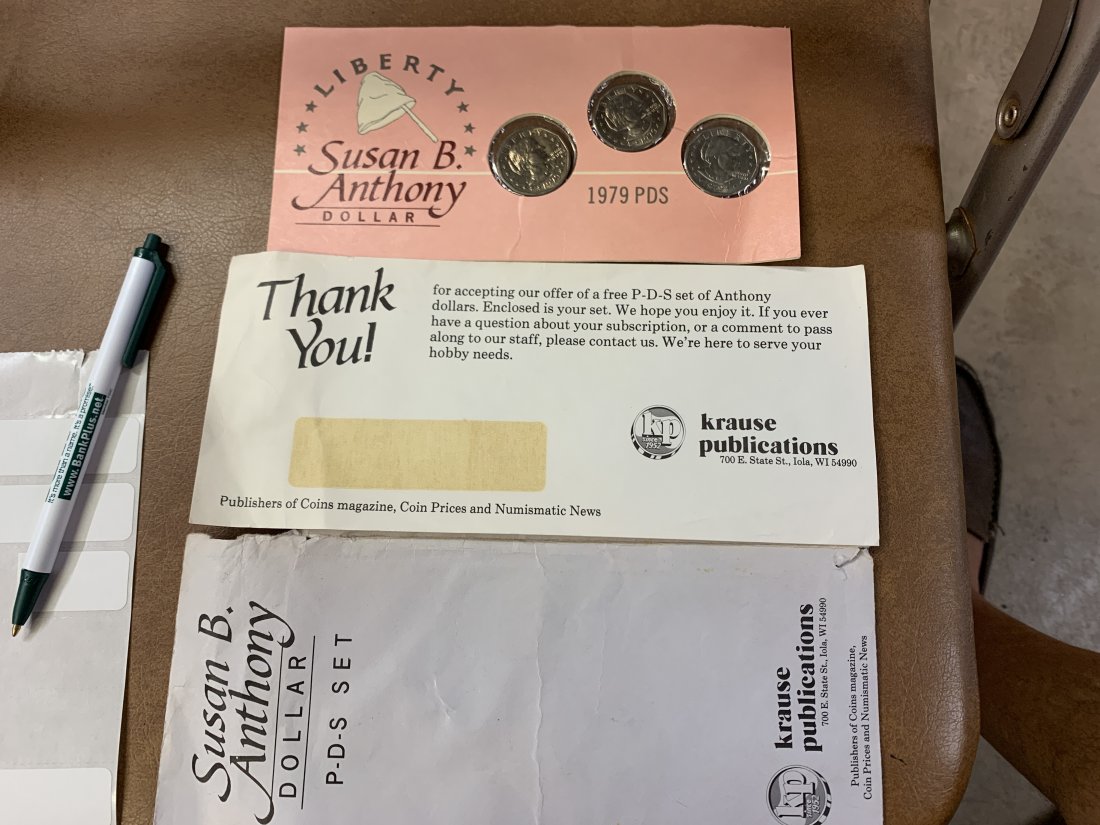 Susan B Anthony all mint: Original paperwork .WE WILL COMBINE SHIPPING