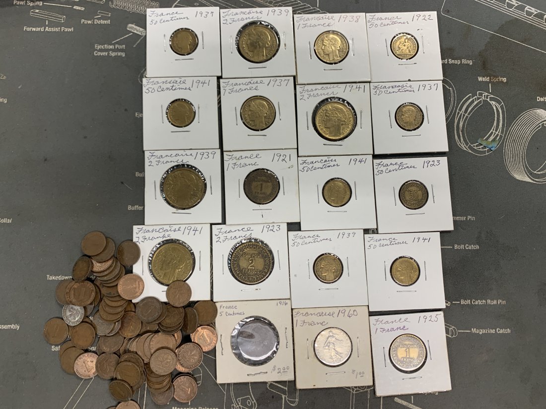 francs and Pfennig: francs and approx 80 GERMANY - FEDERAL REPUBLIC, Pfennig, all old d USE PICTURES AND ASK QUESTIONS BEFORE YOU BID OR BUY .WE WILL COMBINE SHIPPING