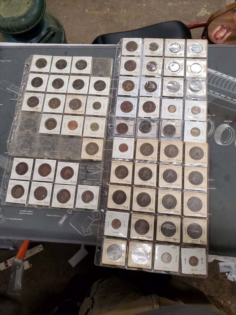 BRITISH 3 PENCE HALF PENNY PENNIES FARTHING AND OTHERS: MOSTLY BRITISH PENNIES AND HALF PENNIES, SOME OTHER ODD COINS IN THERE. SEE PICS!REMEMBER WE HAVE NO IDEA AS TO THE CONDITION OF THESE ITEMS, STUDY PICTURES CLOSELY ASK QUESTIONS OR VIEW IN PERSON DAI