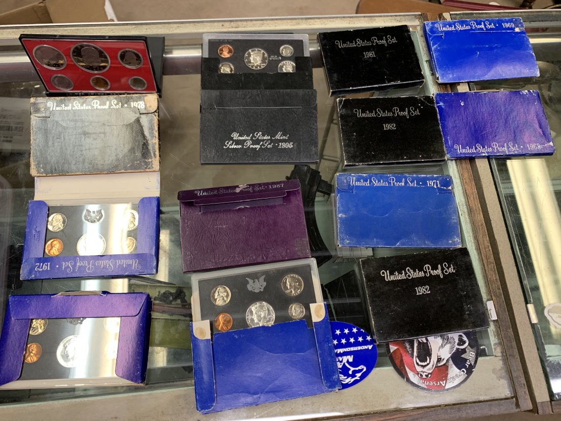 13 proof sets: Boxes not best shape use pictures as description WE WILL COMBINE SHIPPING