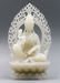 A CHINESE WHITE CRAVED JADE GUANYIN STATUE