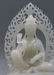 A CHINESE WHITE CRAVED JADE GUANYIN STATUE - 4