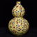A CHINESE FAMILLE ROSE PORCELAIN GOURD-SHAPED VASE