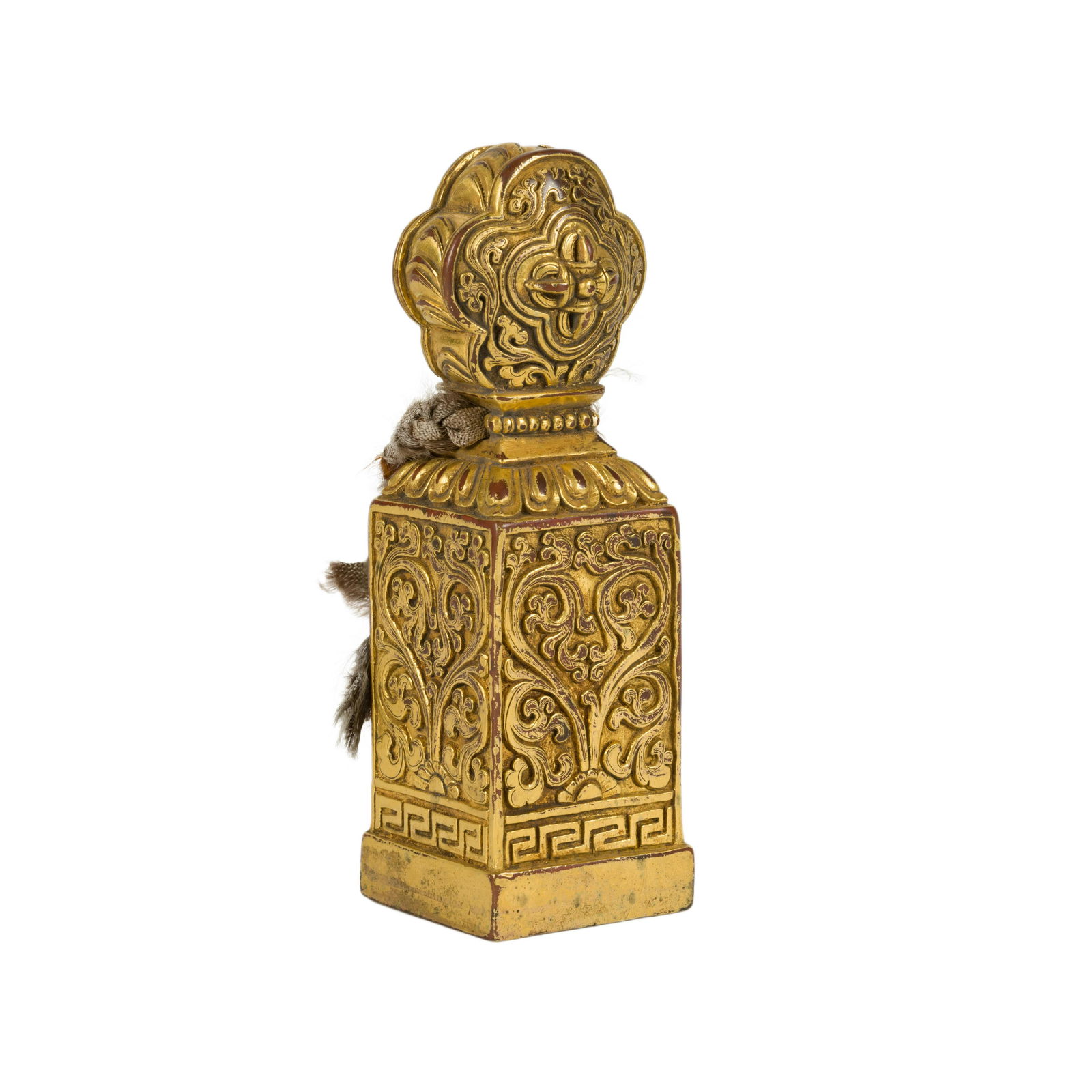 QING GILT BRONZE BUDDHIST WHEEL & LOTUS SEAL (1 of 4)