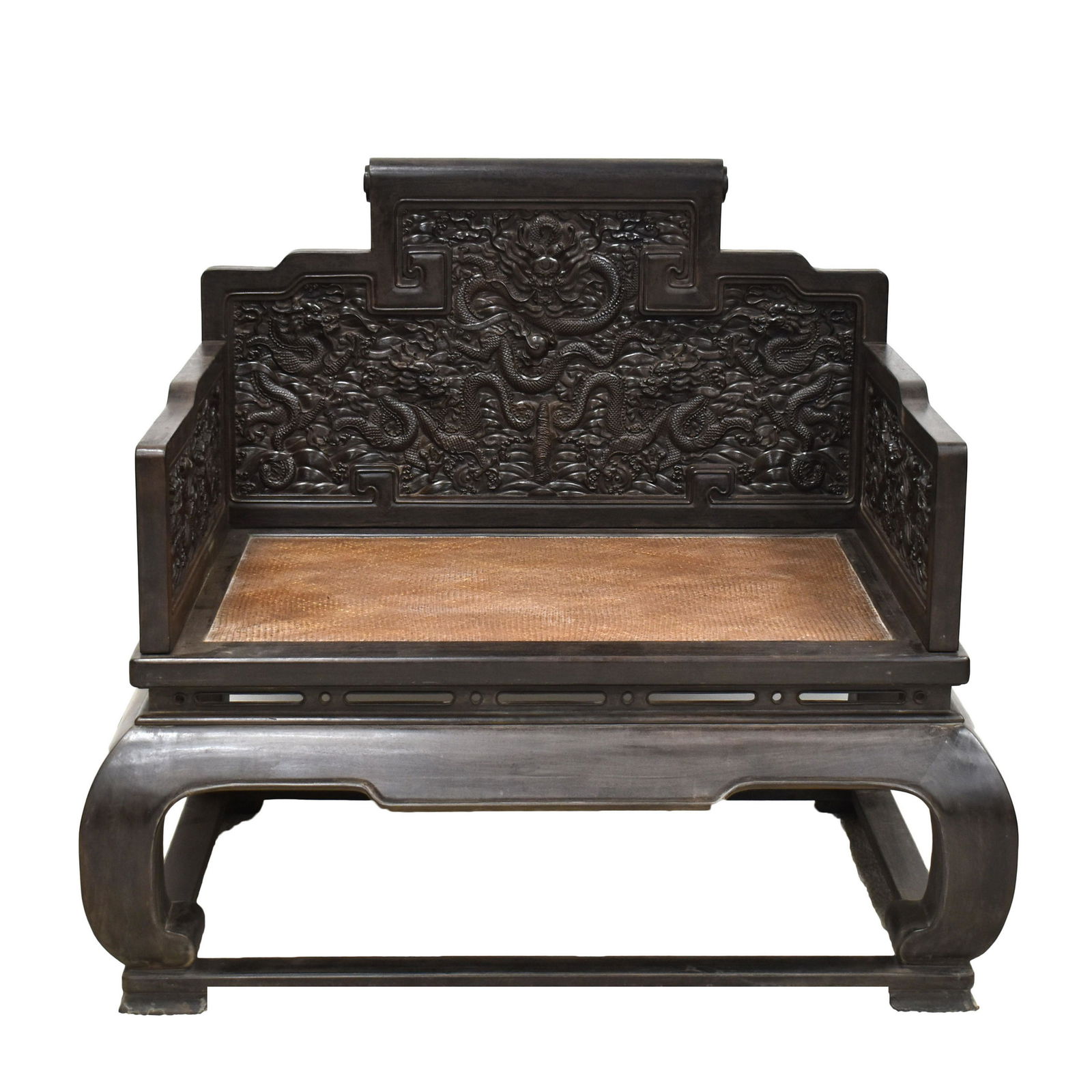 DRAGON CARVED ZITAN THRONE CHAIR (1 of 15)