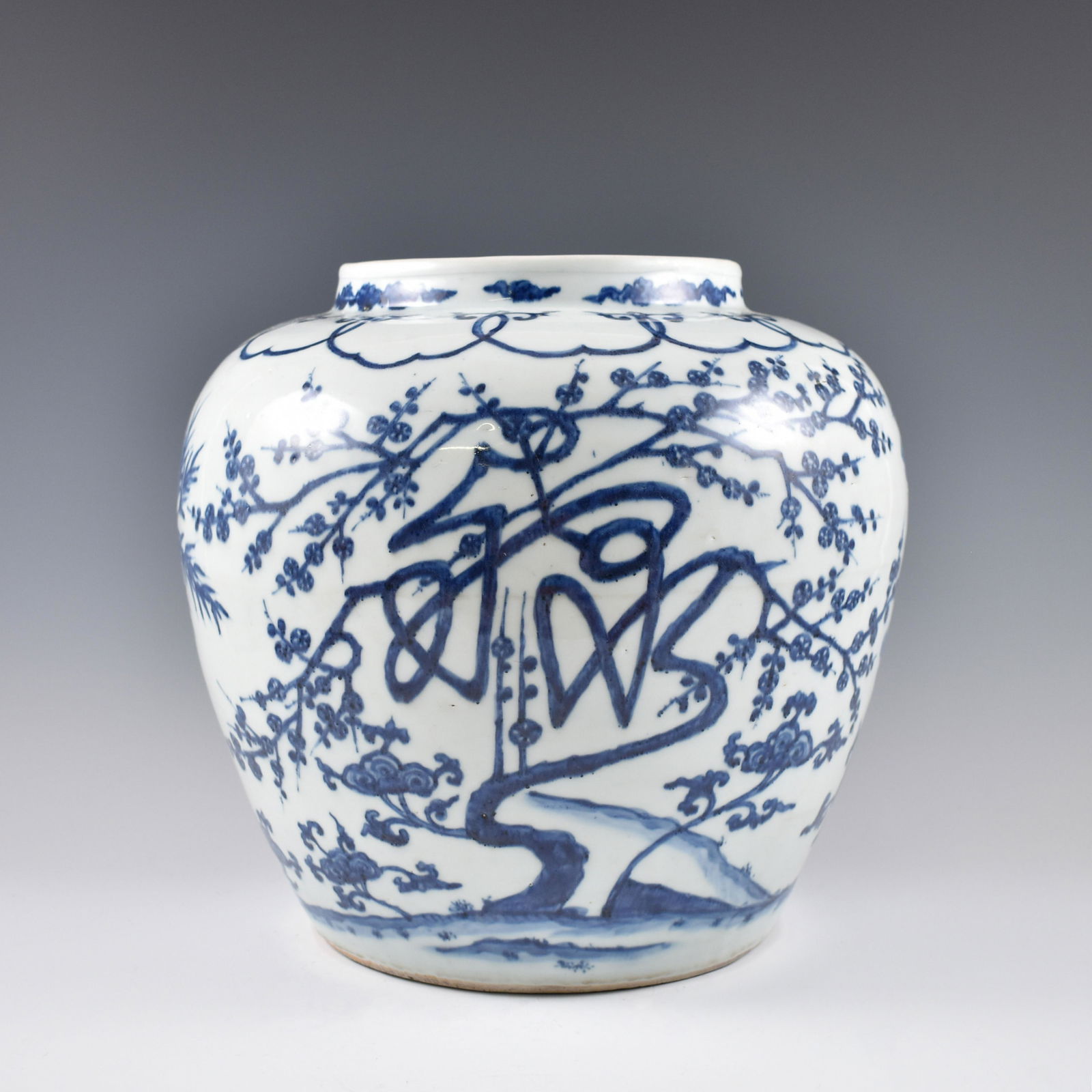 MING JIAJING BLUE & WHITE LANDSCAPE JAR (1 of 8)