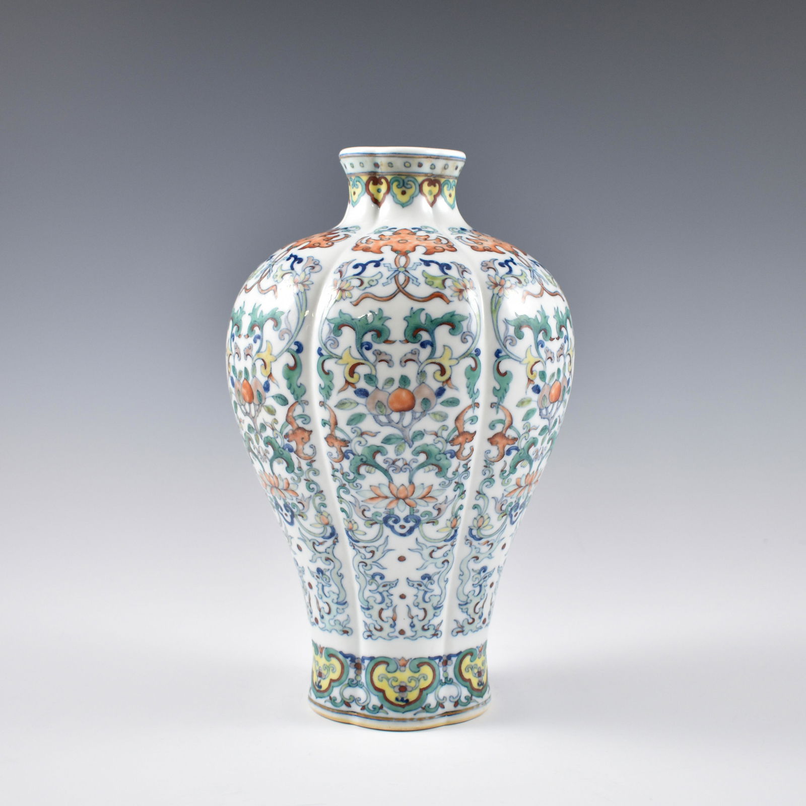 QIANLONG DOUCAI WRAPPED FLORAL MEIPING JAR (1 of 8)
