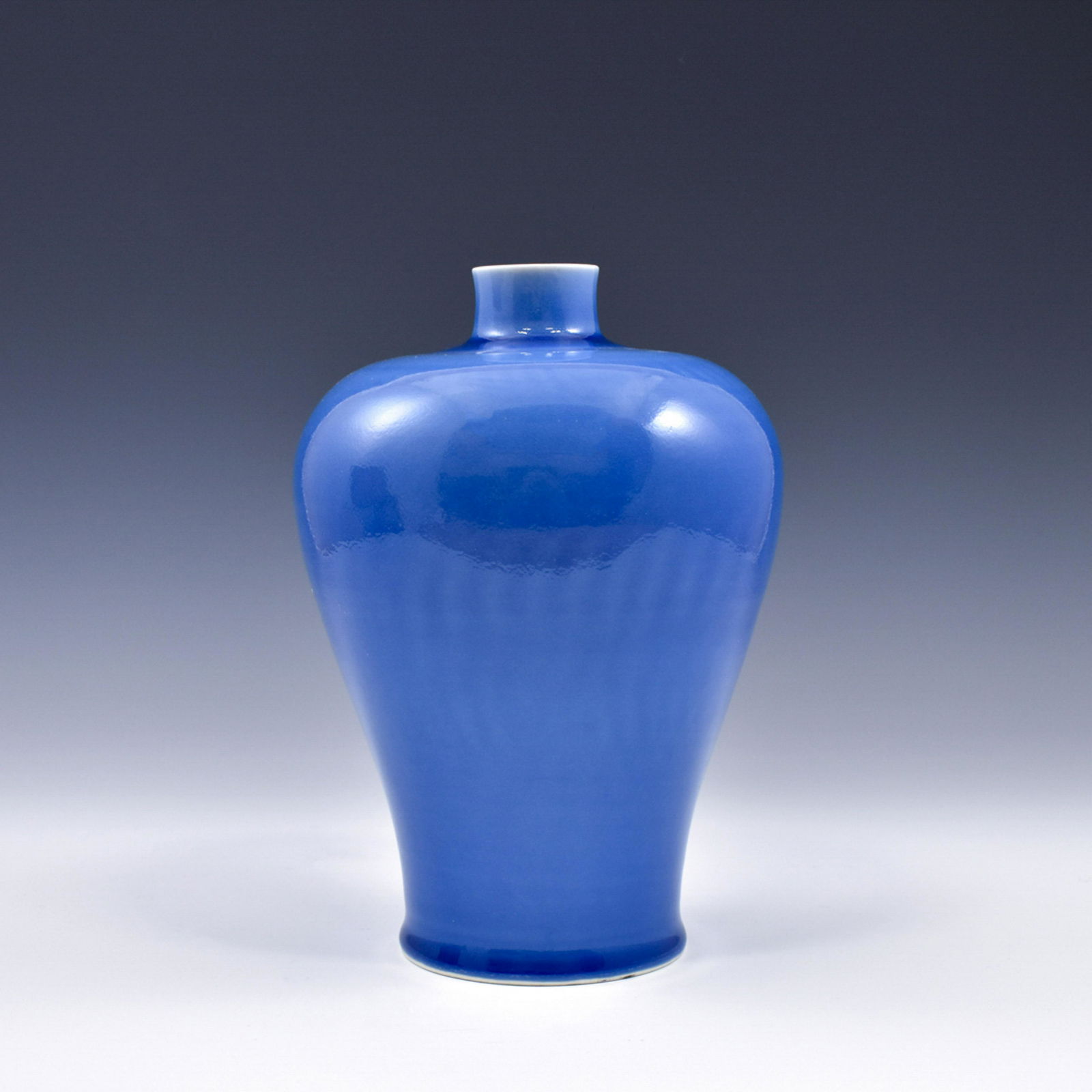 QIANLONG BLUE MONOCHROME MEIPING VASE (1 of 5)