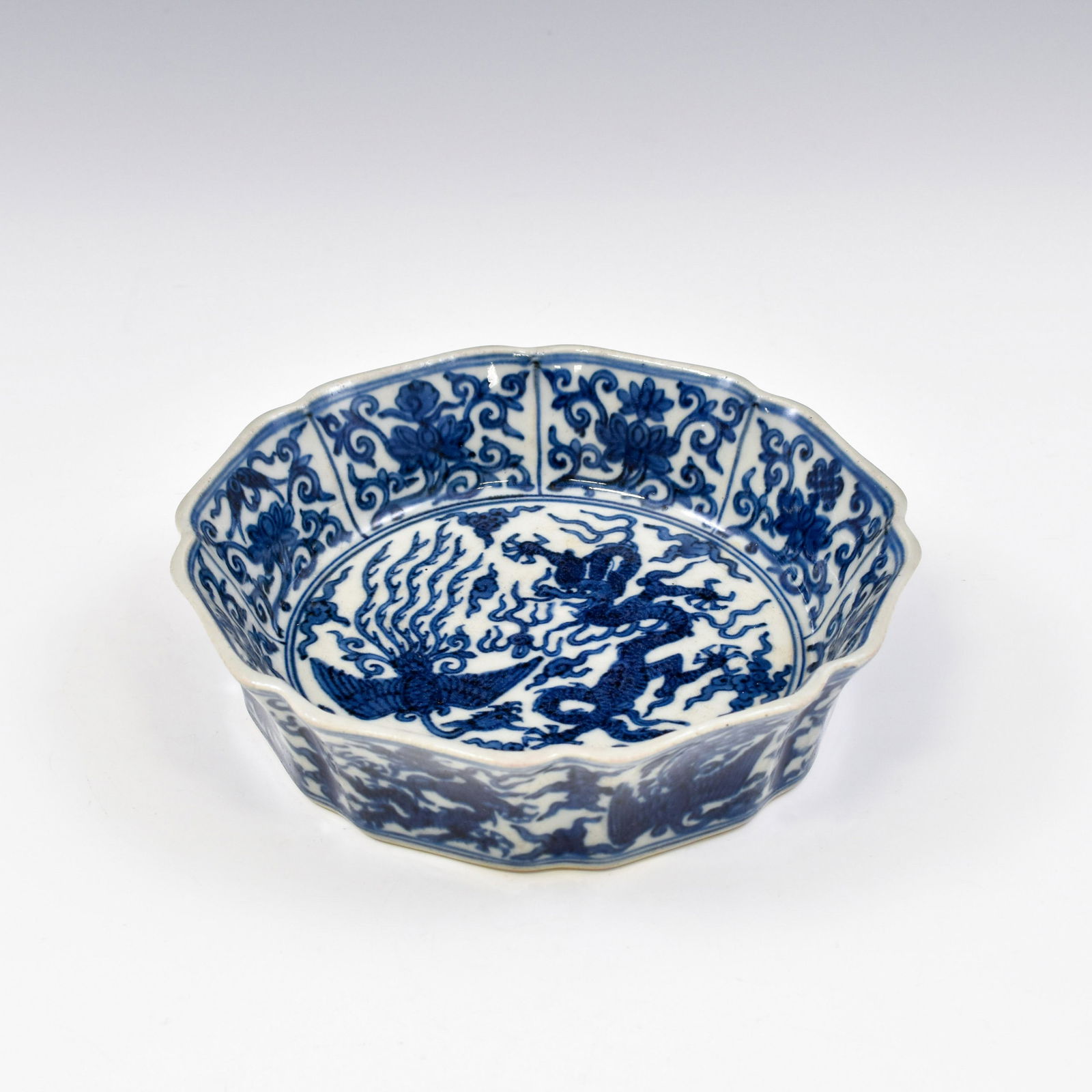 WANLI BLUE & WHITE DRAGON PHOENIX BRUSH WASHER (1 of 7)