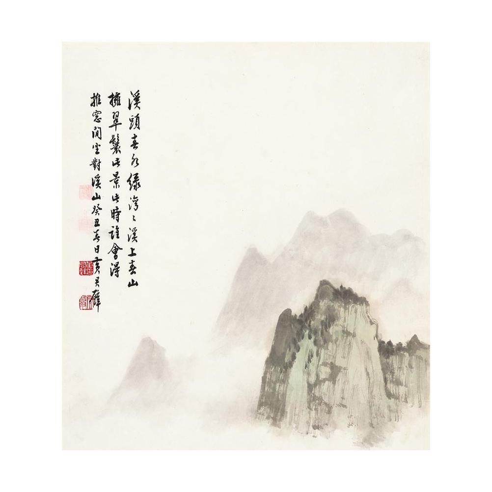 A CHINESE LANDSCAPE PAINTING SCROLL, HUANG JUNBI MARK (1 of 6)