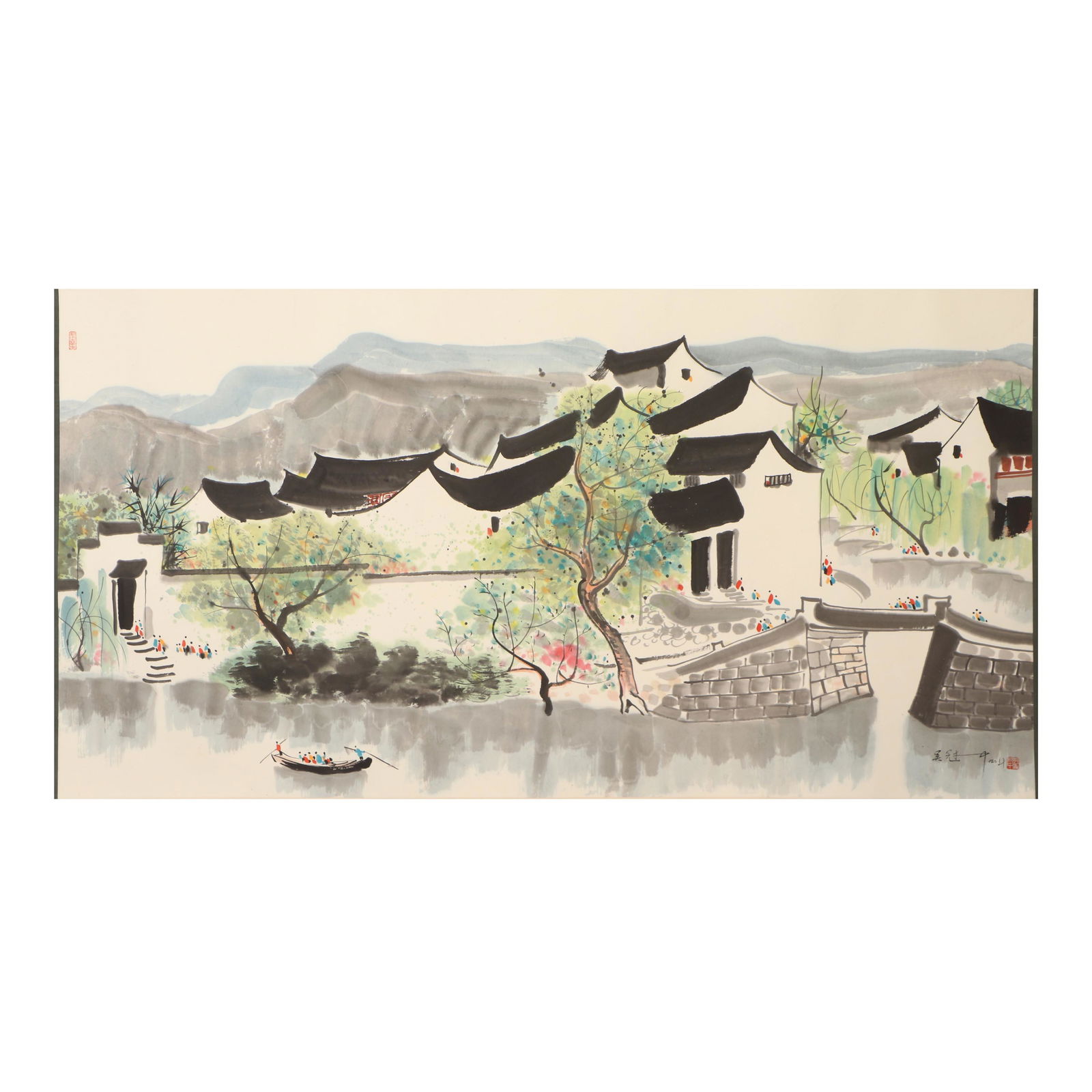 A CHINESE PAINTING SIGNED WUGUANZHONG (1 of 6)