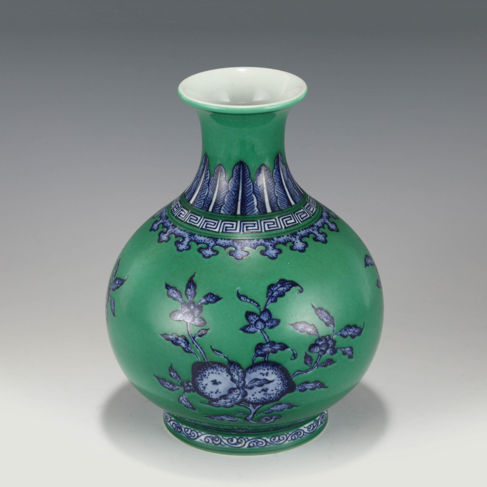 YONGZHENG BLUE & GREEN GLAZED VASE (1 of 10)