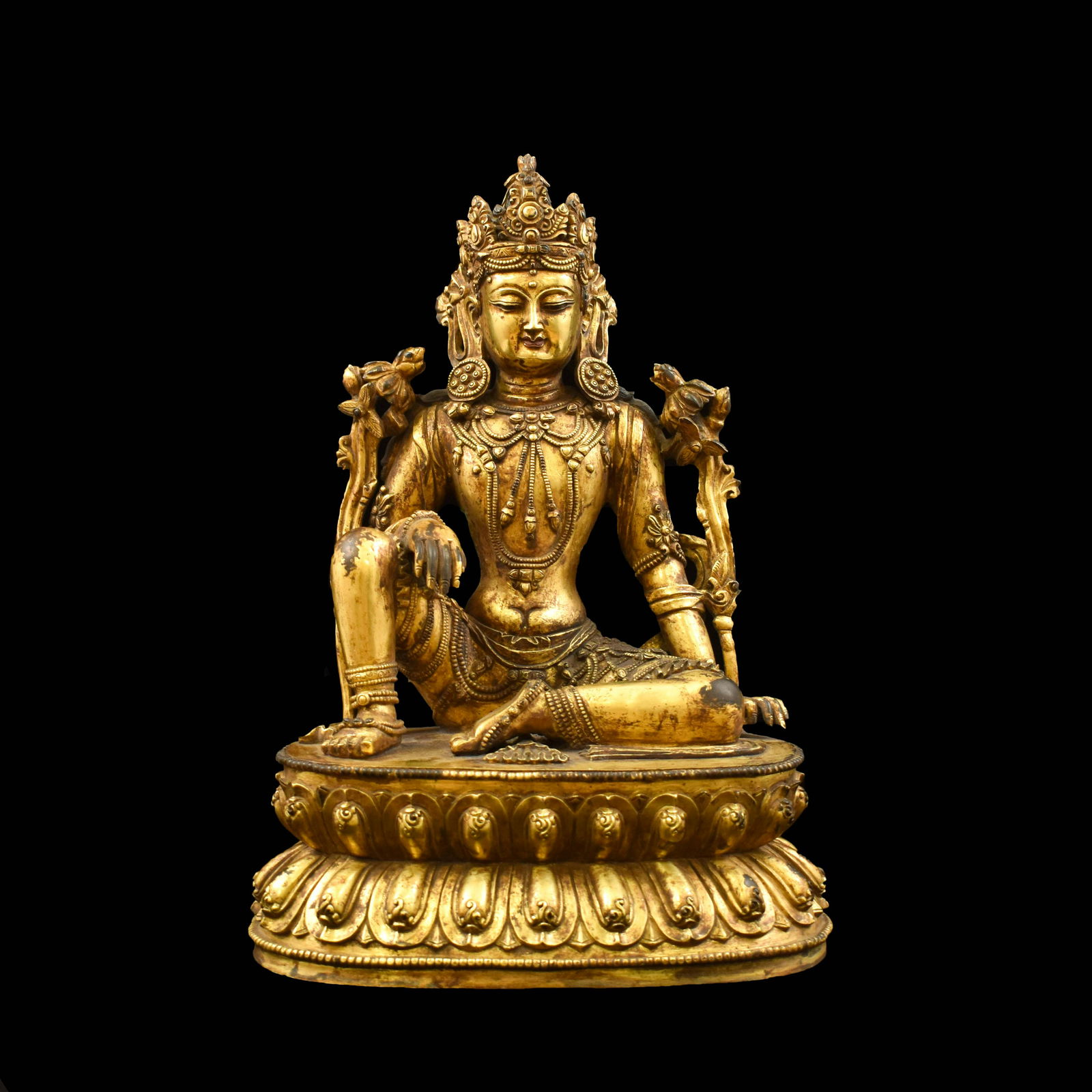 MING GILT BRONZE GUANYIN AVALOKITESHVARA CHATURBHUJA (1 of 12)