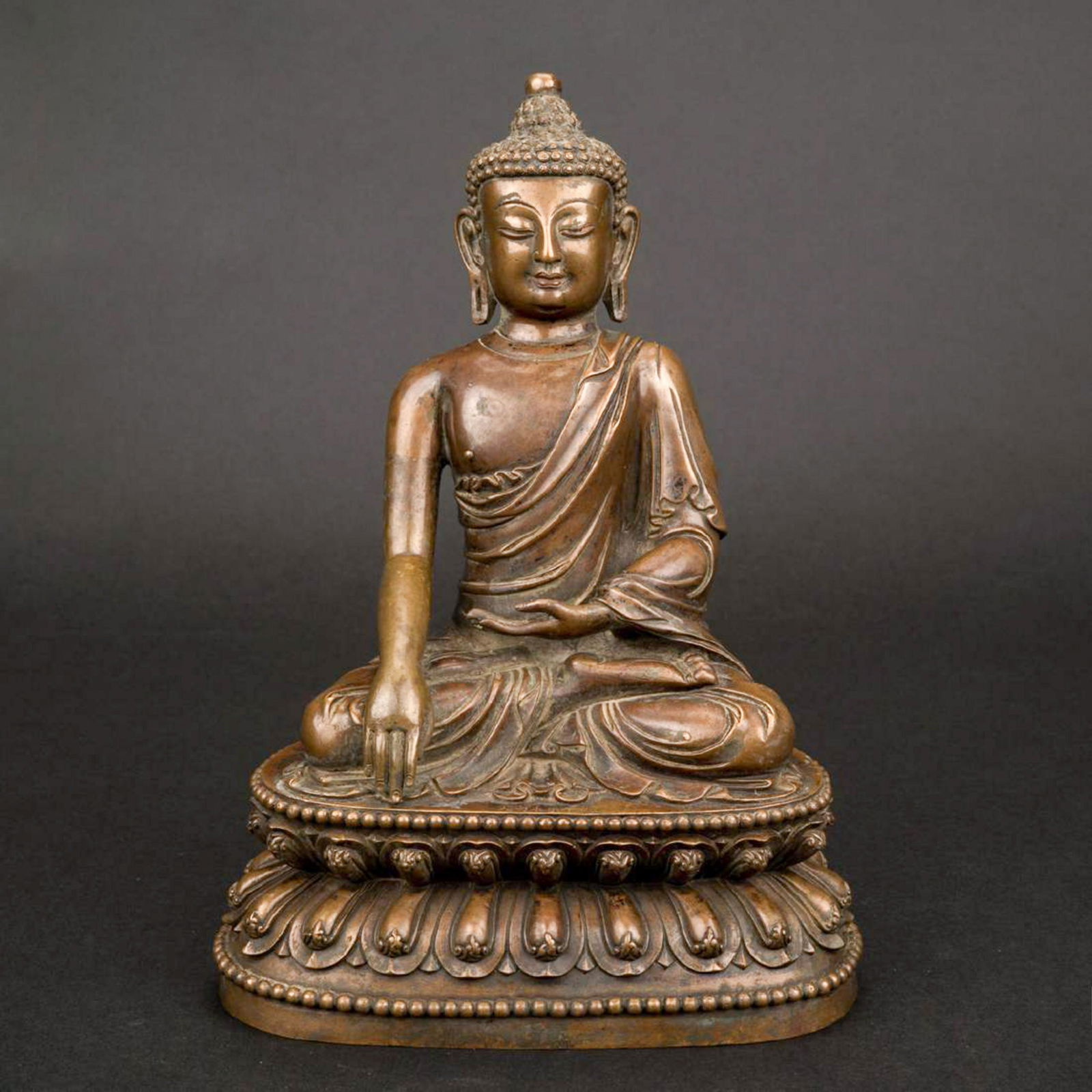 MING BRONZE SEATED SHAKYAMUNI BUDDHA (1 of 4)