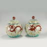 MING JIAJING THREE-COLOR DRAGON PATTERN LIDED JARS