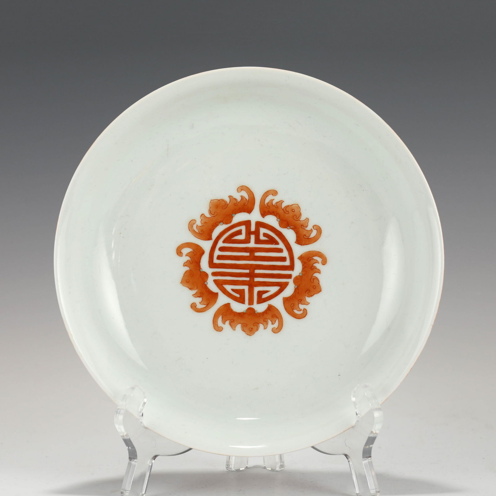 QIANLONG FAMILLE ROSE RED PLATE (1 of 9)