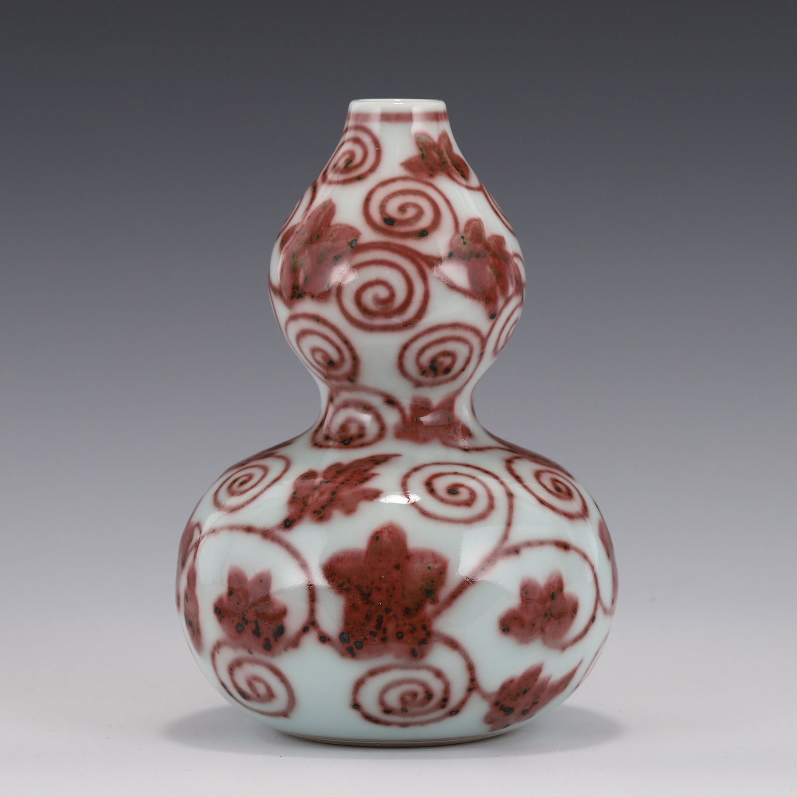 IRON RED GLAZED PORCELAIN DOUBLE GOURD BOTTLE (1 of 9)
