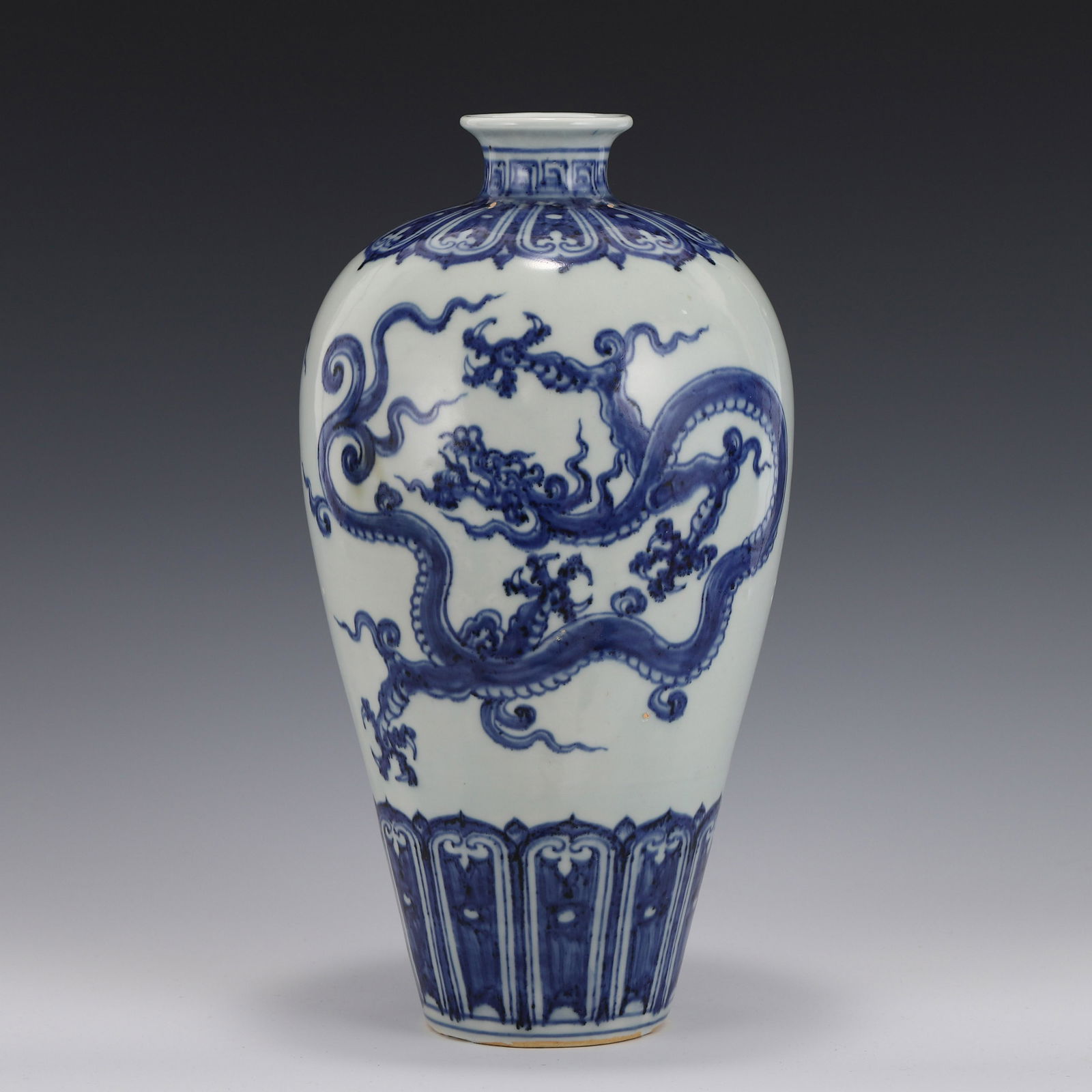 MING BLUE & WHITE DRAGON MEIPING JAR (1 of 7)