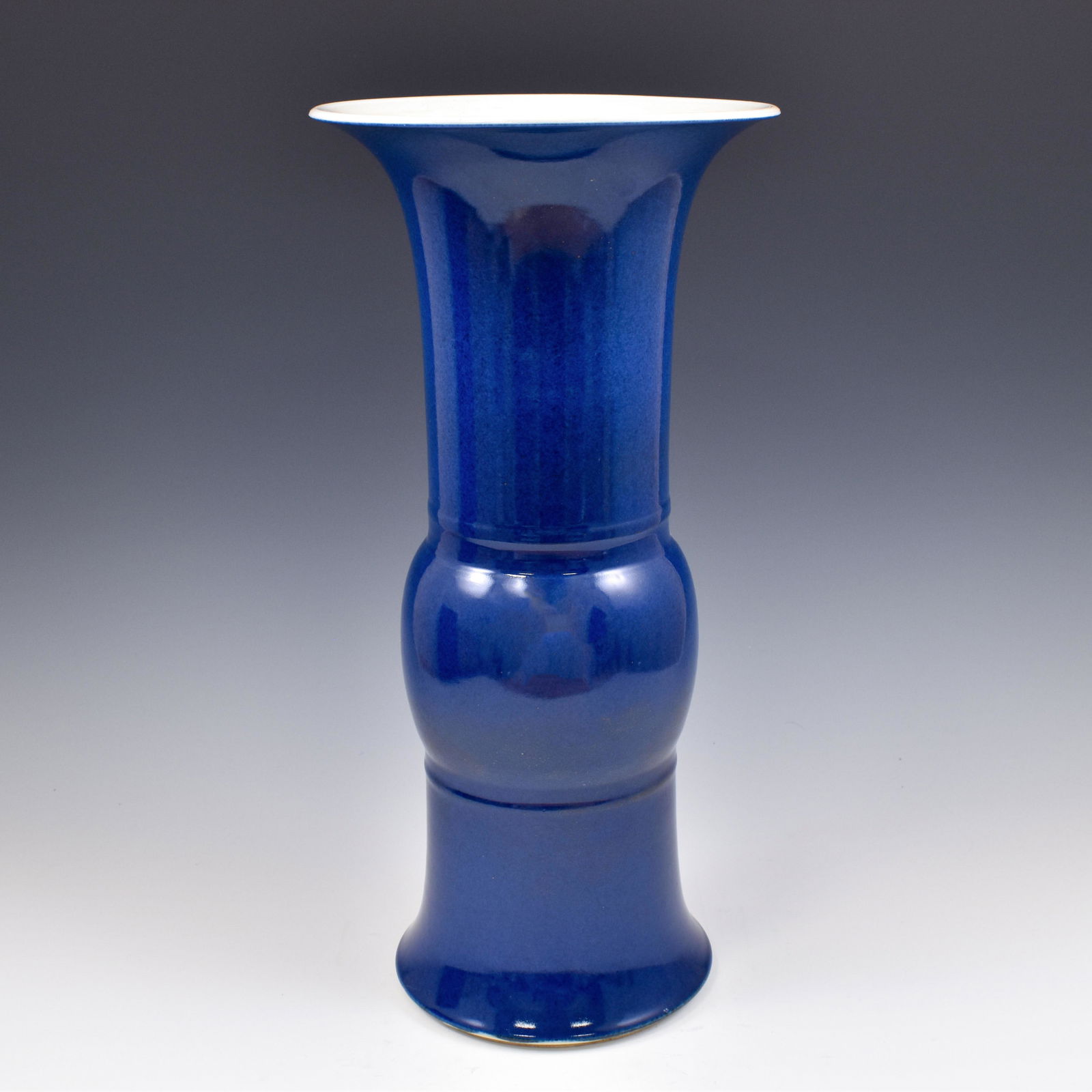 KANGXI BLUE MONOCHROME GU VASE (1 of 10)