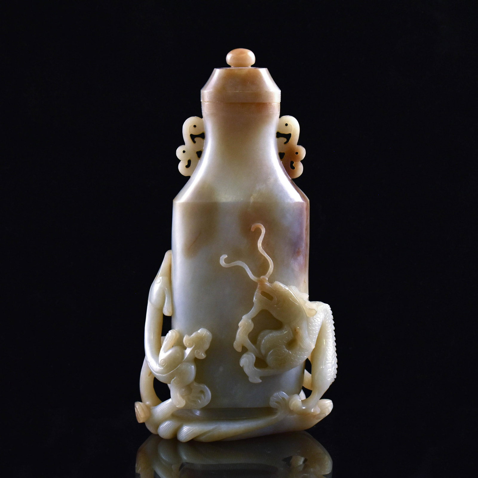 DRAGON & LEOPARD MOTIF JADE VASE (1 of 9)