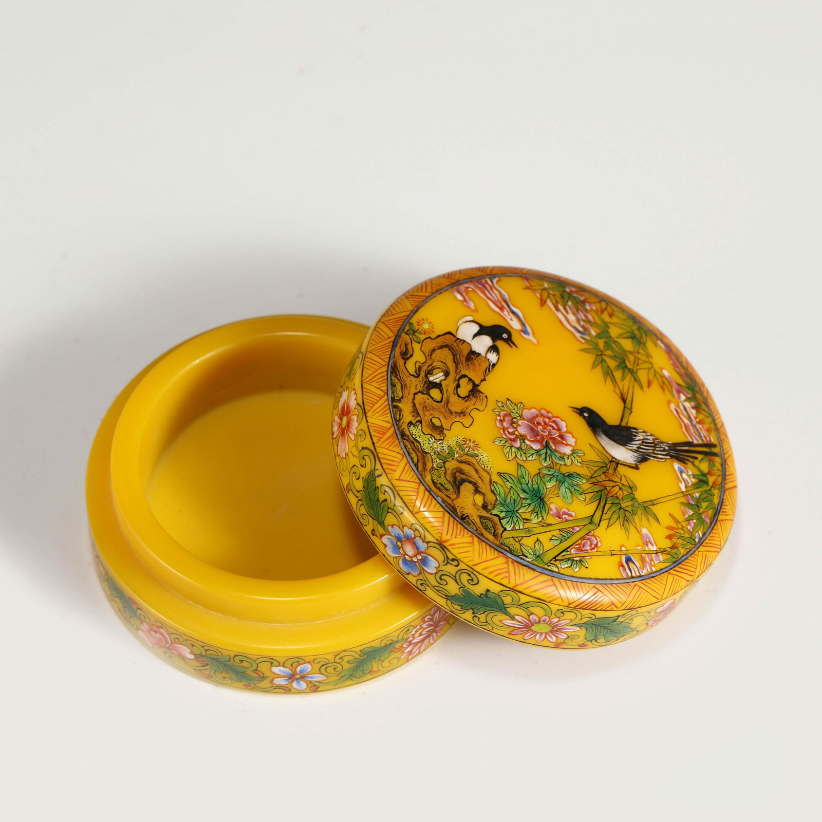 QING COLORFUL PAINTED PEKING GLASS TRINKET BOX (1 of 8)