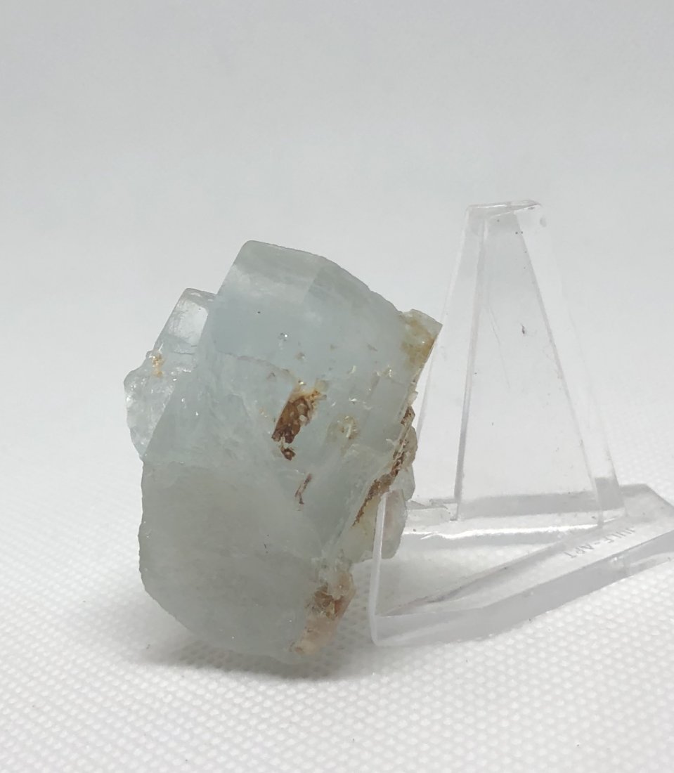 Aquamarine Specimen: Very gemmy aquamarine specimen with mica. Gilgit, Pakistan. Approx 1.75"x 1.5" x 1". AS ALWAYS WE OFFER IN-HOUSE SHIPPING VIA USPS FLAT RATE SHIPPING, NO EXTRAVAGANT SHIPPING FEES!