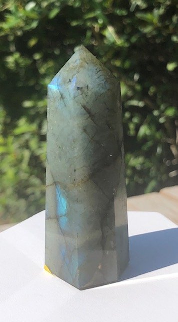 Labradorite Tower: Very pretty labradorite tower. Approximately 2.75".