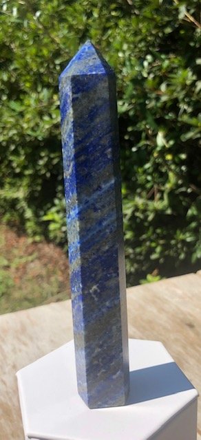 Lapis Lazuli Tower: Tall and skinny lapis lazuli tower. Approximately 6".