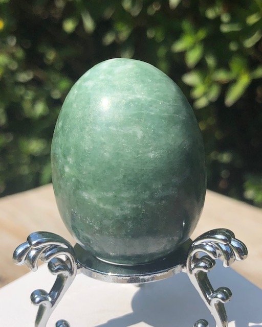 Green Travertine Egg: Designer 2" green travertine egg.