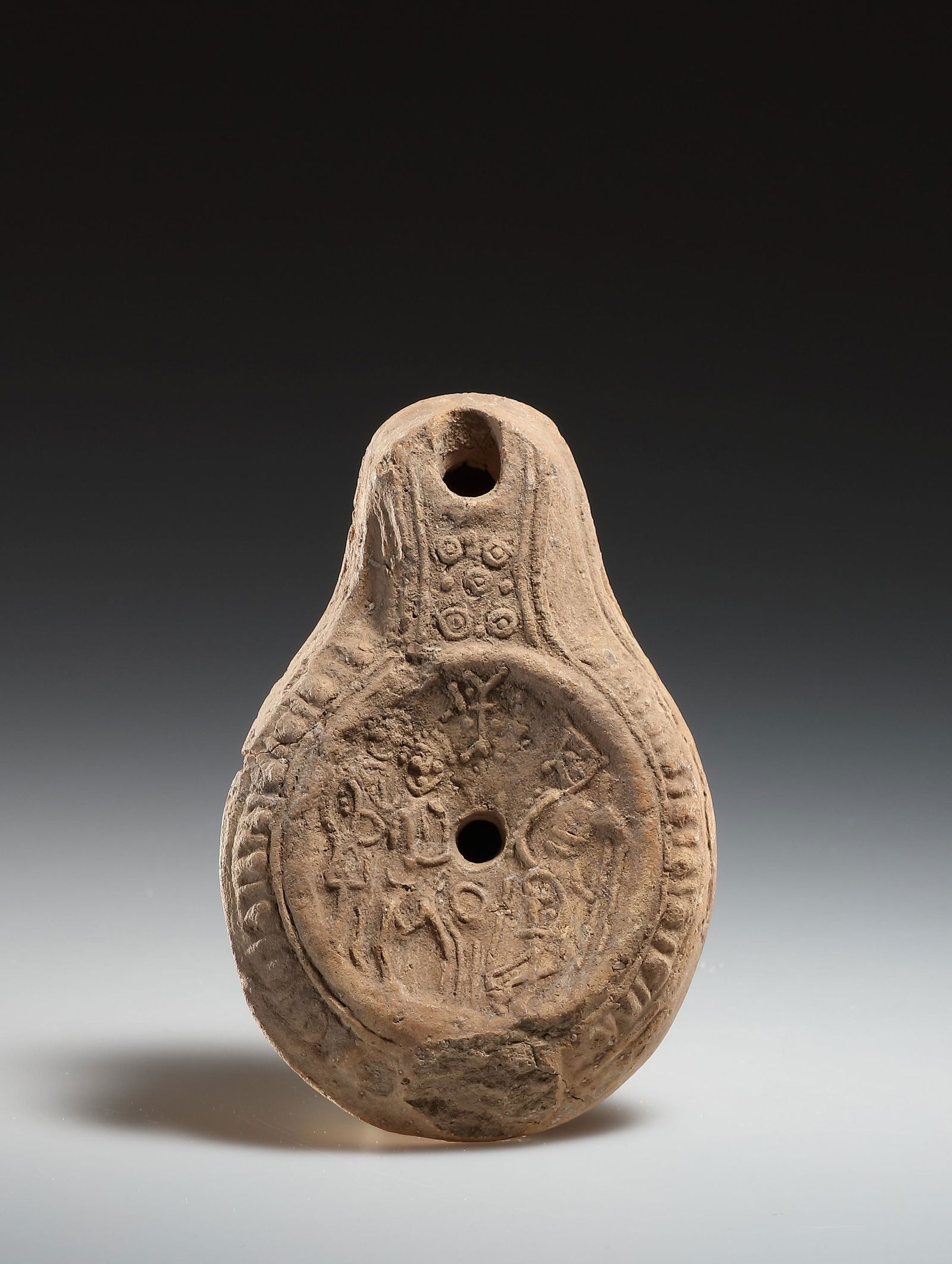 Clay Lamp with Figures (1 of 2)