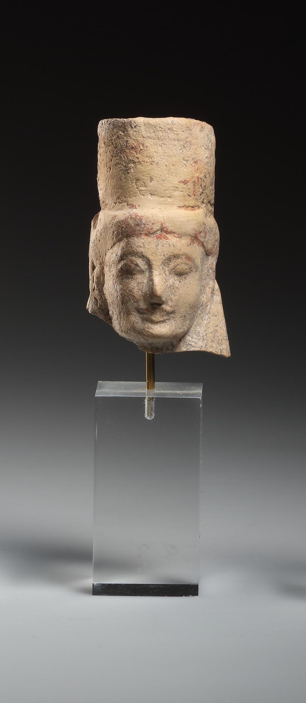 A Small Head of a Goddess with Tall Polos (1 of 2)