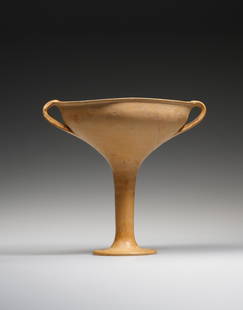 A Mycenaean Stemmed Goblet: Mycenaean, LH IIIB 1300-1190 B.C..Clay. H. 15.4 cm. W. (with handles) 16.3 cmA refined Mycenaean shape with close parallels in both terracotta and precious metals. The drinking vessel has a tall