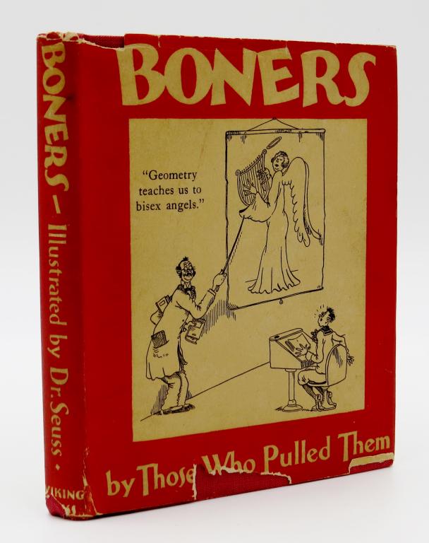 Dr. Seuss's 1st book: Boners (1931) first edition.: Dr. Seuss's 1st book: Boners (1931) first edition in dust jacket. New York: Viking Press, 1931. Copyright date present on title page. Hard to find copy of Seuss's first book in the original dust jacke