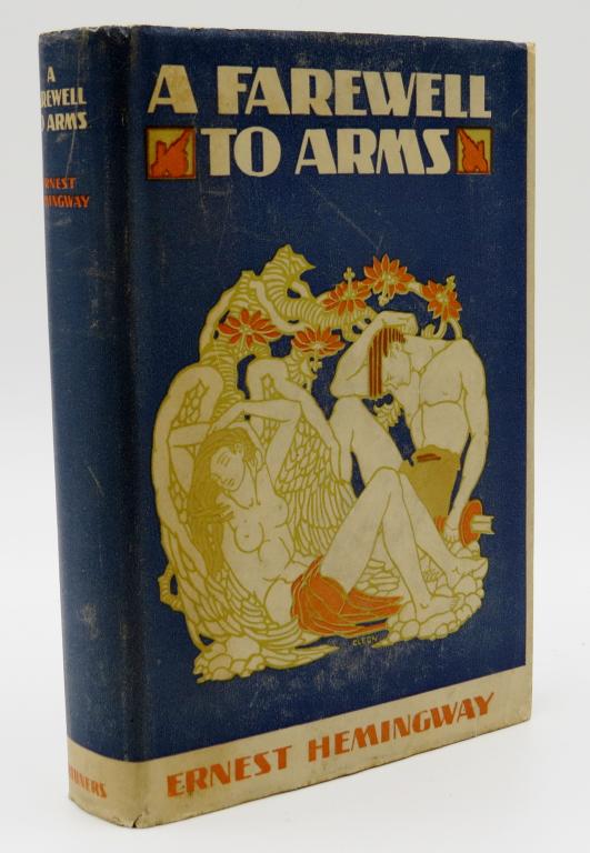 Ernest Hemingway, A Farewell to Arms, 7th printing: Ernest Hemingway, A Farewell to Arms, 7th printing (1929) in 1st state dj New York: Scribner's 1929. 7th printing, November 1929. Chiefly of interest for featuring a first state dust jacket (with "Kat