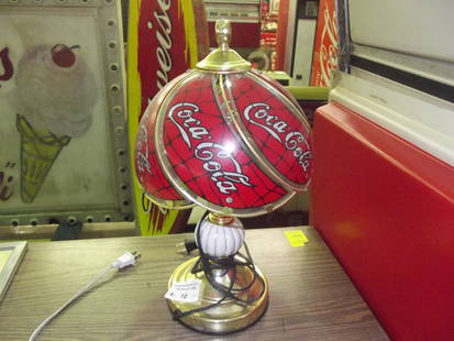 Lamp: Coca Cola Glass Shade Lamp