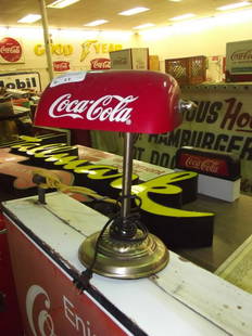 Lamp: Coca Cola Glass Desk Lamp